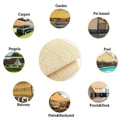 90% Shade Cloth for Garden, 10×30 Ft Beige Patio Sun Shade Fabric with Gromme…