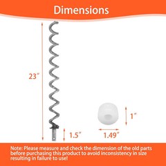 23″ Auger Shaft Screw and Auger Motor Bushing for Pit Boss and Traeger Pellet Gr