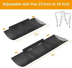 23″ to 34″ Adjustable Ash Pan for Charcoal Grill Chargriller 1224 1324 2121 2222
