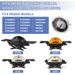 60070 Grill Temperature Gauge Replacement for Weber Q1200 Q220 Q2200 Q120 Oval T