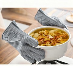 Heat Resistant Silicone Gloves for Kitchen Baking and For Outdoor BBQ One Pair