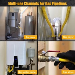 72″ Flexible Gas Line Hose Kit with Connectors for Dryer, Stove, Water Heater