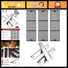 Gas Grill Replacement Parts – Cast Iron Cooking Grates & Stainless Steel Heat Pl