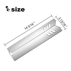 Stainless Steel Grill Heat Plates & Burner Covers for Gas Grills – 14″ Shield