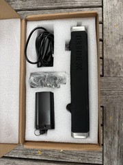 NEW Breeo Rotisserie Kit Complete Motor Battery Charger Spit Rod Open Box