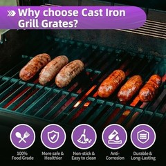 Parts Cast Iron Grill Grates for Weber Genesis II E-410 S-410 E-435 S-435 Stain