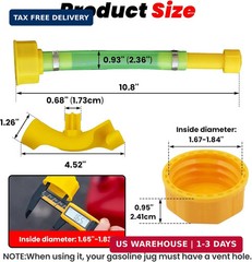4 PCS 10.8” Gas Can Spout Replacement with 2 PCS Hose Bender and 6 PCS Yellow G