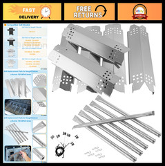 6-Burner Grill Replacement Parts, Heat Shield & Burner Kit for Nexgrill 720-0896