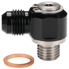 6AN Male Flare Banjo to M12x1.5 Stainless Steel Banjo Bolt 6AN to M12x1.5 Black