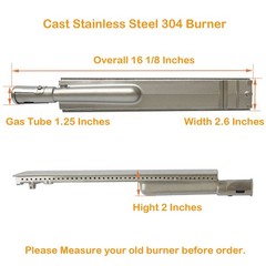 Heavy Duty Cast Stainless Steel 304 Bull Grill Burner Replacement Parts Outdo…