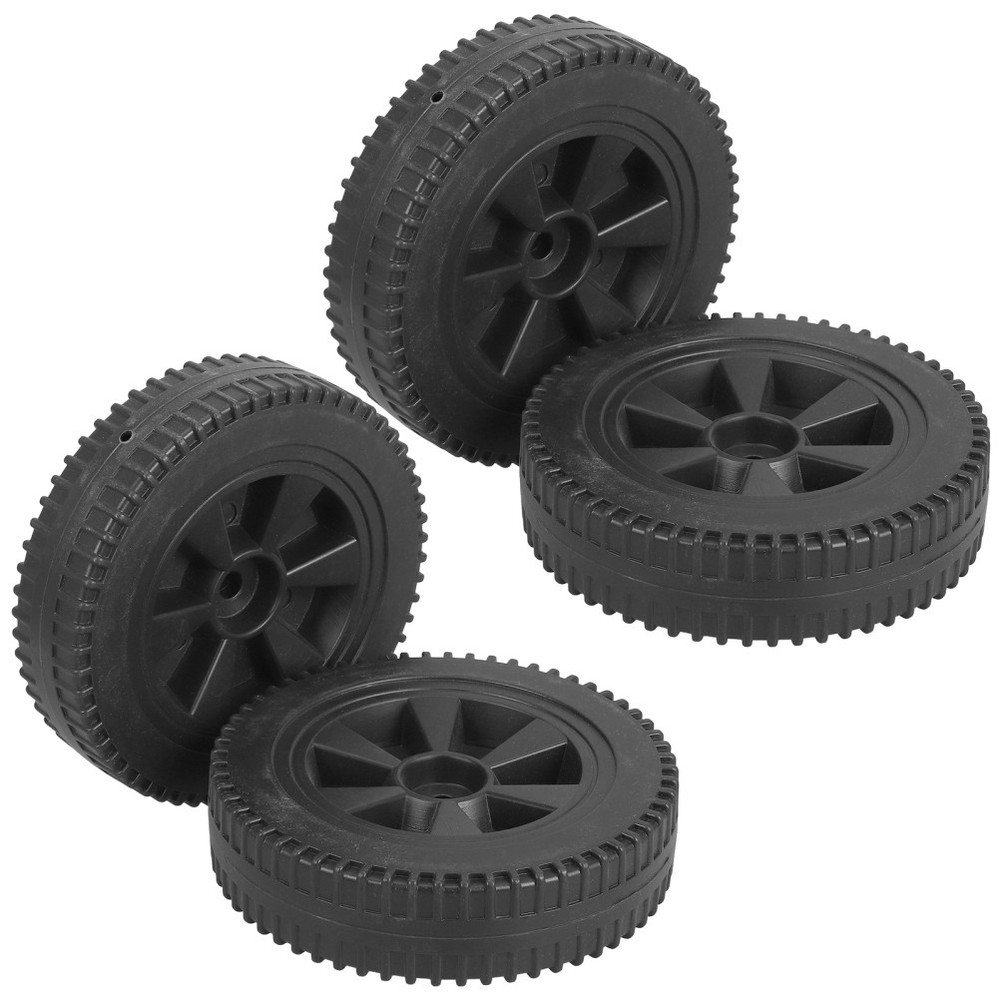 4Pcs Reusable Black Grill Replacement Wheels for Bbq Cart Smooth Swivel Casters