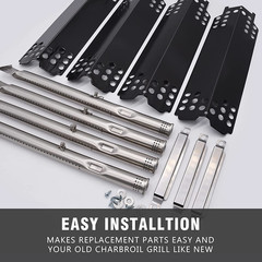 Grill Heat Plates Burners Crossover Tubes Igniters Kit for Charbroil 463436215