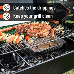– Grill Drip Pans Aluminum, 8.5″ x 6″ x 1.3″, 22 pcs, Compatible with 22 Pcs