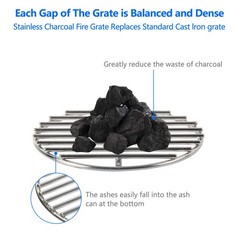 6.5 inch Stainless Steel Charcoal Fire Grate for Medium Big Green Egg