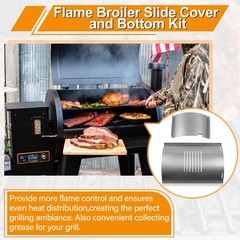 Comviee Flame Broiler Kit For Pit Boss 700 Series Pellet Grills Slide Cover And