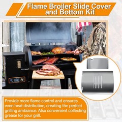 Flame Broiler Kit for Pit Boss 340 440 Series Pellet Grills Slide Cover & BOTTOM