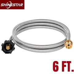 6FT Braided Propane Adapter Hose LP Tank 1lb to 20lb Converter to QCC1 Gas Grill