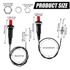 BTFO 2 Sets Piezo Spark Igniter with 2 Replacement Switch, silver, black, red