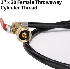 Propane Refill Adapter Hose 48″ with On/Off Control Valve,350Psi High Pressure