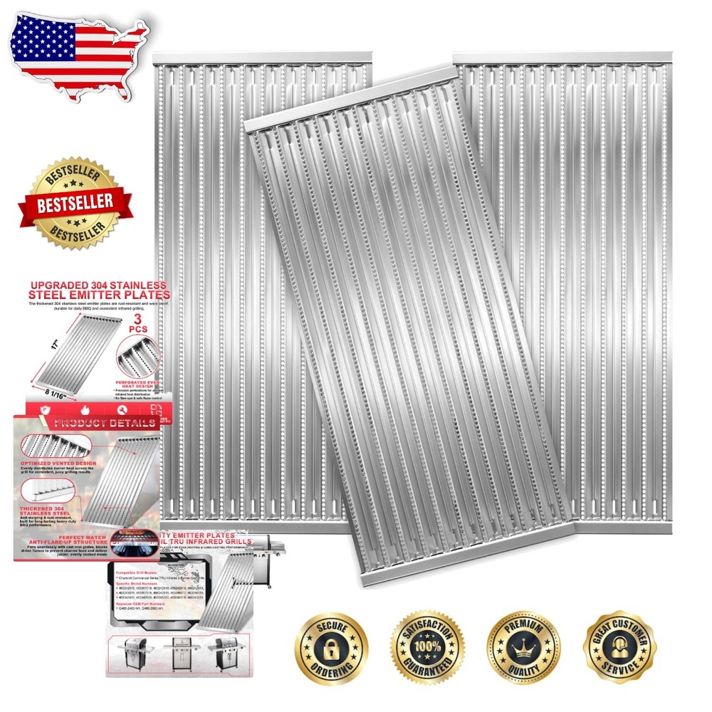 304 Stainless Steel Charbroil 3-Burner Infrared Emitter Grill Plates