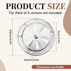 2 Pcs BBQ Smoker Air Vent Set Closable Vent for Adjusting Airflow Stainless Stee