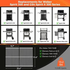 Grill Grates for Weber Spirit 300 and GS4 Spirit II 300 Series, Spirit 700, Gene