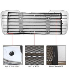 Chrome Grille with Bug Screen for 2003-2015 Freightliner M2 100 106 112, Front