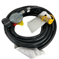 Gas Grill Regulator with Low Pressure PVC Hose and quick connect RYQC101 20+ ft