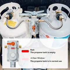 2-Stage Auto Changeover Propane Gas Rv Regulator Kit with 2PCS Gauges and 12-…