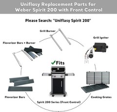 Uniflasy 7635 Flavorizer Bars and 69785 Grill Burner Tubes for Weber Spirit I &
