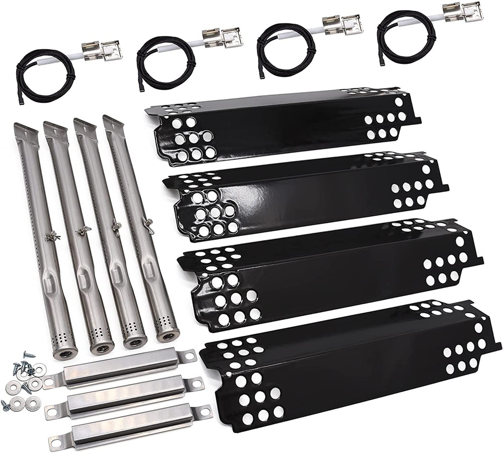 Grill Heat Plates Burners Crossover Tubes Igniters Kit for Charbroil 463436215