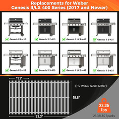 9.5MM Grill Grates for Weber Genesis II E-410/E-415/E-435, Grill Parts for Genes