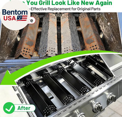 14.6″ L Grill Heat Plates 4 Pack, Porcelain Steel Gas BBQ Grill Burner Covers, H