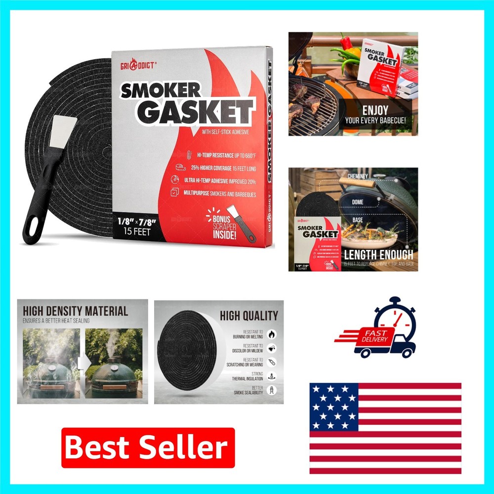Ultimate 15 FT Grill Seal Gasket for Big Green Egg L/XL/XXL – Heat Locking