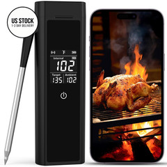 Wireless Meat Thermometer Bluetooth Digital, Smart Black