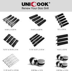 4 Pack Porcelain Grill Heat Plate 14.56″ L, Gas Grill Replacement Parts Burner C
