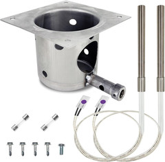 Heavy Duty Fire Burn Pot and 2 AC Hot Rod Igniter Kit with Screws & Fuse, Univer