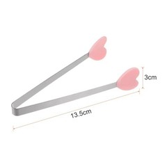 Heat Resistant Handle 10pcs Heart Shaped Stainless Steel Tongs for BBQ