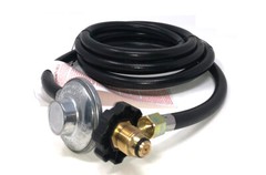 Portable 12ft (144in) Propane Hose & Regulator – Soft POL Fitting LP Gas Low Pr