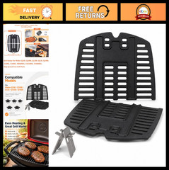 Cast Iron Cooking Grates for Weber Q100 Q120 Baby Q Gas Grill – 2 Pack Replaceme
