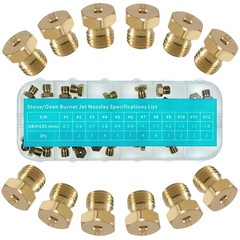 36 Pcs Propane Orifice Kit – Brass Jet Burner Nozzle Replacement, M6x0.75 mm Tip