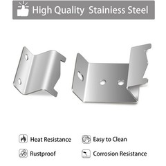 Stainless Steel Heat Plate Brackets Replacement for Chargriller Grills, Set of 6