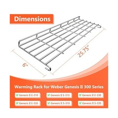 QuliMetal Stainless Steel Grill Warming Rack for Weber Genesis II 300 Series …