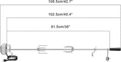 6022 Universal Grill Replacement Rotisserie Kit, with 37” ×1/2” Hexagon Spit R