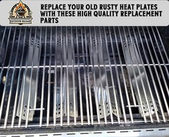 Outdoor Bazaar 6 Pcs Flame Tamers for Nexgrill 6 Burner Heat Shields, Stainle…