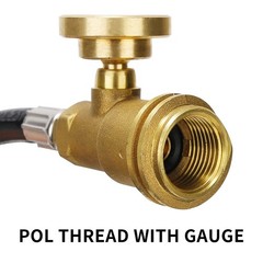 Roastove 5 Feet Propane Tank Extension Hose with 5 With Gauge, Black