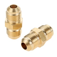 2Pc Brass 3/8″ Male Flare x 3/8″ Male Flare Coupling Fitting Propane BBQ Adapter