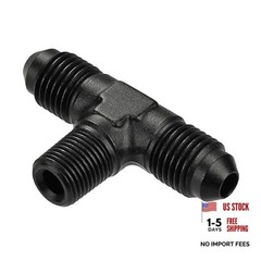 4AN Tee Male Flare to 1/8 NPT on Side Branch T Fitting Adapter 4AN to 1/8 NPT