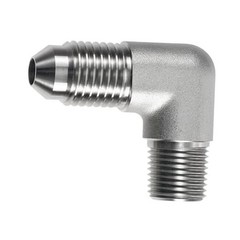 4AN Male Flare to 1/8″ NPT Male 90 Degree Adapter Fitting for Fuel, Power