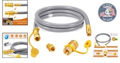 High-Pressure 6FT Natural Gas Hose with Quick Connect for Grills & Fire Pits